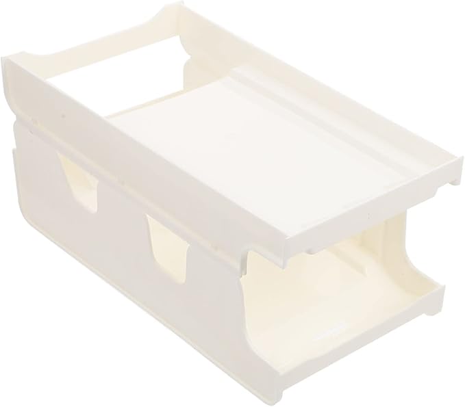 SHERCHPRY Refrigerator Refrigerators Organizer Bins Soda Can Dispenser Holder Stacking Drink Dispenser Holders Plastic Canned Food Pantry Storage Rack White Food Containers