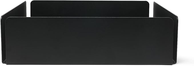 Modern Square Metal Tray Organizer for Bathroom Vanity Countertop Storage, Black