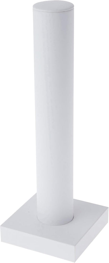 Plymor White Faux Leather Vertical Bracelet Display Stand, 4.625" W x 13" H (Pack of 2)