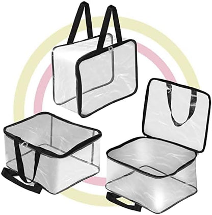 Multipurpose Transparent Storage Bag for Clothes PVC Packing Organizer For Sarees Clothes - 40x32x22 CM - 2 Pack