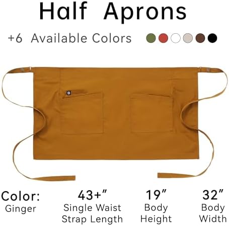 Waist Apron for Men Server Bistro Half 4251BY - Image 6