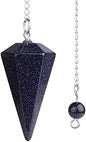 Faceted Mixed gemstone crystal pendulum point reiki chakra pendant bead Chain 6''