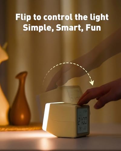 Retro Digital Alarm Clock with Night Light, Temp & Humidity - Image 3