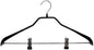 Mawa by Reston Lloyd BodyForm Series Non-Slip Space Saving Clothes Hanger with 2 Clips for Pants or Skirts, Style 42/LK , 1-Piece, Black