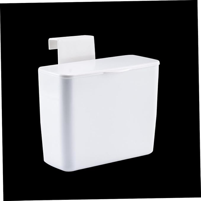 WOONEKY Cabinet Door Hanging Cosmetic Storage Box with Lid Multifunctional Plastic Sundries Organizer for Bathroom -Saving Design Easy Installation White