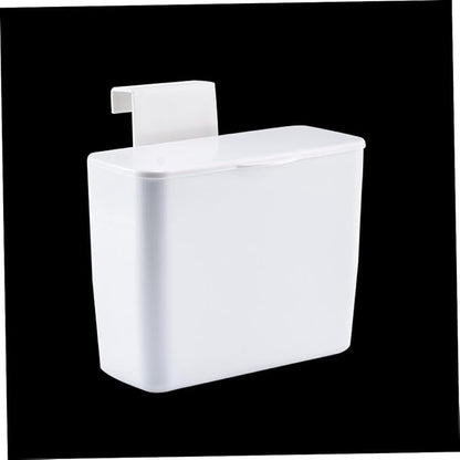 WOONEKY Cabinet Door Hanging Cosmetic Storage Box with Lid Multifunctional Plastic Sundries Organizer for Bathroom -Saving Design Easy Installation White