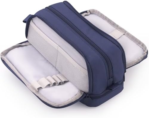 CICIMELON Large Capacity Pen Pencil Case with 4 Compartments, Multi-Slot Pencil Pouch Bag Aesthetic School Supplies Organizer for Teen Girls, Women, Adults (Navy) by CICIMELON