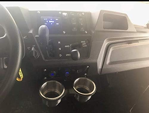 Fits Honda Pioneer 700 Cup holder/switch panel w/JUMBO stainless steel cups