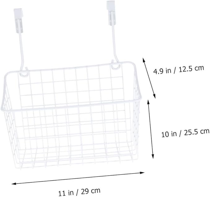 KICHOUSE White over Door Storage Basket Organizer Easy Installation Hanging Rack for Kitchen and Bathroom Ventilated Design for Cabinets and Wardrobes Maximize Space with Stylish Storage
