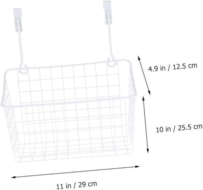 KICHOUSE White over Door Storage Basket Organizer Easy Installation Hanging Rack for Kitchen and Bathroom Ventilated Design for Cabinets and Wardrobes Maximize Space with Stylish Storage