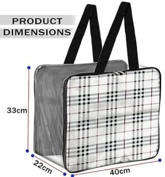 40X22X33 Cm Pack of 2 PVC Transparent Storage Bags for Clothes Blanket Bag Organizer With Side Handles Zippered Crystal Clear Travel Bag Closet Organizer Storage Bag for Home