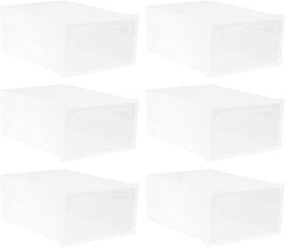 Alipis 6pcs Transparent Stackable Shoes Storage Box Plastic Shoe Containers for Closet Organization Design for Easy Access and Space Saving