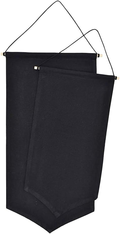 Tookie Hanging Brooch Pin Organizer, Canvas Jewelry Display Pennant, Badge Collection Board Banner Home Party Festival Decorative Storage Holder for Earrings/Necklace/Rings(Black,Size:M)