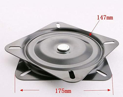 7 Inch Black Heavy Duty Square Turntable 360 Degree Free Rotating Iron Turntable Full Bead Thickened Universal Turntable
