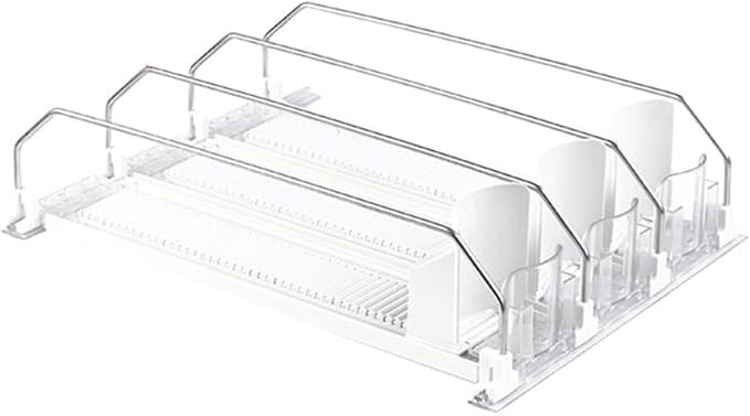 Soda Dispenser White Automatic Pusher Glide for Fridge for Fridge-Holds Up to 15 Cans Shelf Automatic Beverage Propeller