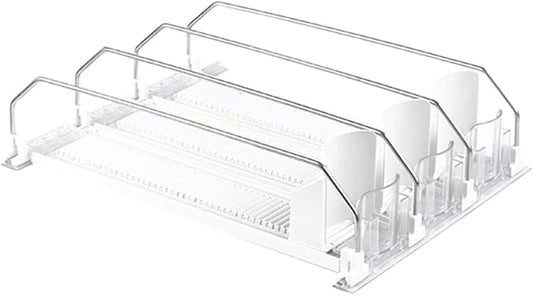 Soda Dispenser White Automatic Pusher Glide for Fridge for Fridge-Holds Up to 15 Cans Shelf Automatic Beverage Propeller