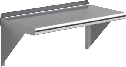 AmGood 12 in. x 24 in. Stainless Steel Wall Shelf | NSF | Metal Shelving | Garage, Laundry, Storage, Utility Room | Restaurant, Commercial Kitchen