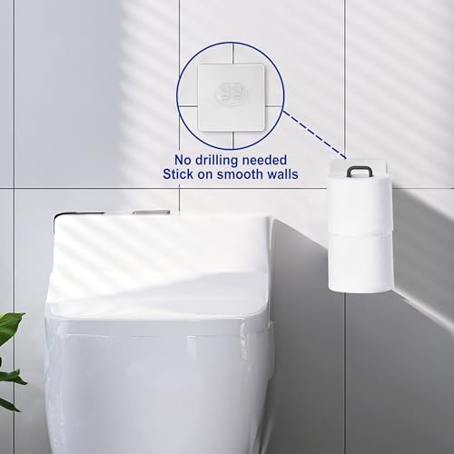Black Toilet Paper Holder, Bathroom Toilet Paper Roll Holder with Reserve, Over The Tank Toilet Paper Holder with Storage, Bathroom Tissue Holder for 2 Rolls, 1PC - Image 3