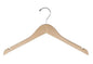 NAHANCO 8117CHHU 17" Flat Wood Hanger with Notches, Chrome Hook, Natural (Pack of 25)