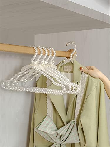 10PCS Pearl Beaded Clothes Rack Large Bowknot Wedding Shop Daily Pants Hangers 1#