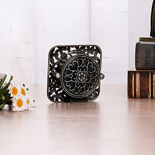 Decorative Mini Table Clock, Vintage Metal Silent Analog Quartz Battery Operated Table Top Clock for Living Room Decor Shelf - Image 6