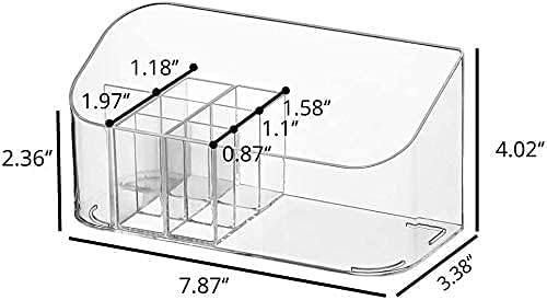 LINFIDITE Makeup Organizer Tray Bathroom Cabinet Cosmetic Storage with 9 Compartments 2 Removable Dividers Lipgloss Organizer Makeup Display Tray Case for Beauty Essentials Crystal Clear