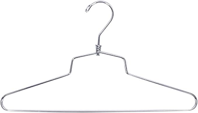 NAHANCO Metal Shirt Hanger, 18" Chrome-Plated, Standard Hook (Pack of 25)