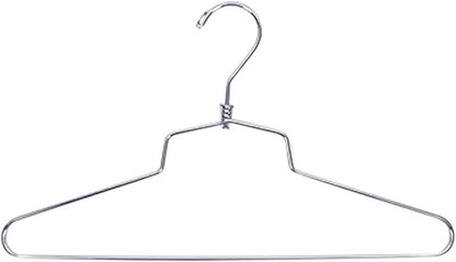 NAHANCO Metal Shirt Hanger, 18" Chrome-Plated, Standard Hook (Pack of 25)