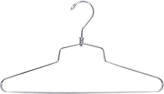 NAHANCO Metal Shirt Hanger, 18" Chrome-Plated, Standard Hook (Pack of 25)