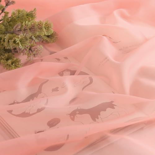 NICETOWN Coral Pink Scarf Voile Sheer Textured for Princess Decor, Lovely Window Topper Decorative Valance for Girls/Daughter's Bedroom, W60 x L216, 1 Pair - Image 6