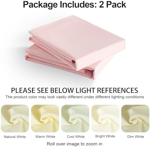 NTBAY King Pillow Shams, Set of 2, Microfiber, Light Pink - Image 5