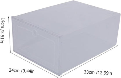 Holibanna 6pcs Transparent Plastic Shoe Organizer Box Clamshell -friendly Pp Material Stackable Storage for Sneakers Simple Design Scratch Resistant