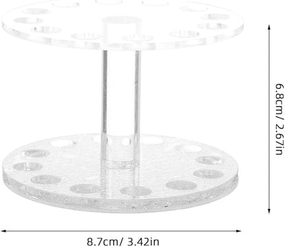 Healeved Heart-Shaped Transparent Acrylic Nail Art Brush Holder Stand for Uv Gel Pens Portable Nail Holder Organizer Compact Cosmetic Display Case 3.42X3.34X2.67In