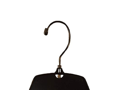 NAHANCO 25500BHMG Plastic Shirt/Dress Hanger with Black Swivel Hook and Molded Non-Slip Shoulders, Heavy Weight, 17", Black (Pack of 100)