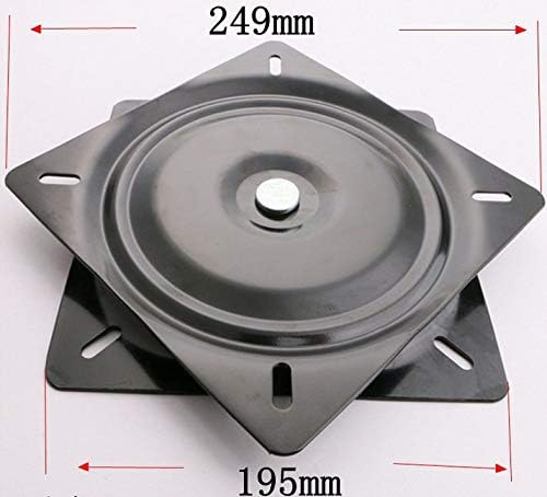 8 Inch Black Heavy Duty Painted Square Turntable 360 Degree Rotating Iron Turntable