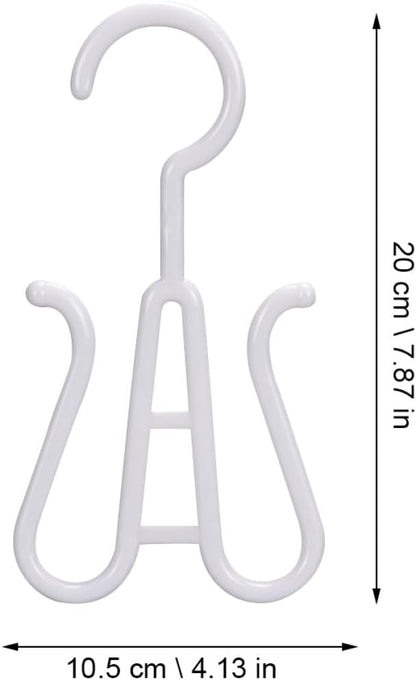 Lurrose 10pcs White Plastic Shoe Hanging Hooks Double-Hook Shoe Organizer for Closet Drying and Storage Space-Saving Holder for Home Use