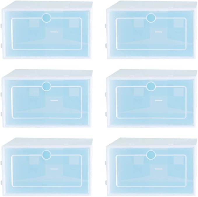 Alipis 6pcs Plastic Shoe Containers Stackable Shoes Storage Bin Tidy Storage for