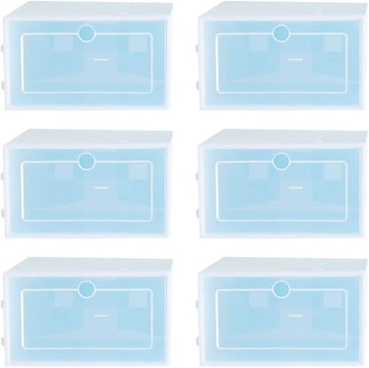 Alipis 6pcs Plastic Shoe Containers Stackable Shoes Storage Bin Tidy Storage for