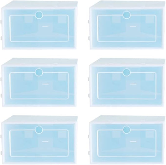 Alipis 6pcs Plastic Shoe Containers Stackable Shoes Storage Bin Tidy Storage for
