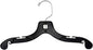 NAHANCO Children’s Plastic Shirt Hangers, Super Heavy Weight - 12" Black with Chrome Hook (Pack of 100), Made in USA