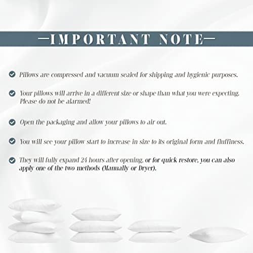 Elegant Comfort 6-Pack Pillow Insert Poly-Cotton Shell Siliconized Fiber Filling, 12 x 12, White 6 Count - Image 6