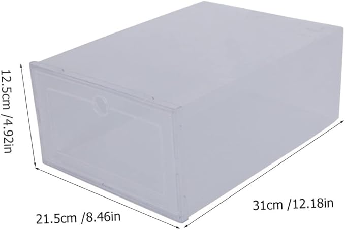 Holibanna 6pcs Shoe Containers Lids Plastic Shoe Boxes Storage Boxes Clamshell Design Easy to View Clean