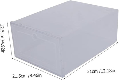Holibanna 6pcs Shoe Containers Lids Plastic Shoe Boxes Storage Boxes Clamshell Design Easy to View Clean