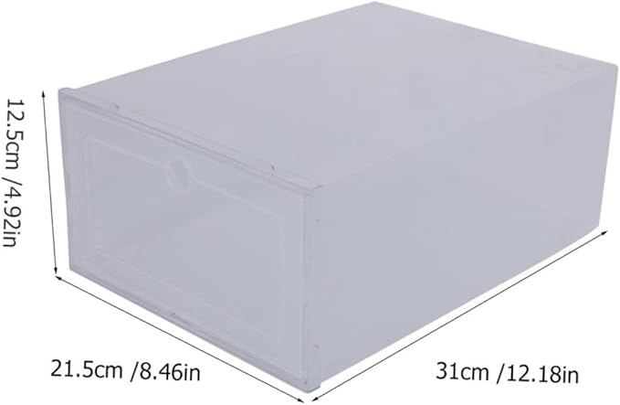 6pcs Transparent Clamshell-type Plastic Shoe Storage Box Organizer with Capacity for Easy Access Reinforced Design for Sneakers and Boots