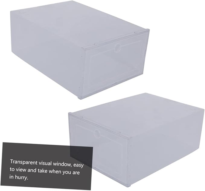 6pcs Transparent Shoe Storage Box Clamshell Design Capacity Plastic Organizer for Home and Closet Easy Access Sneaker Case