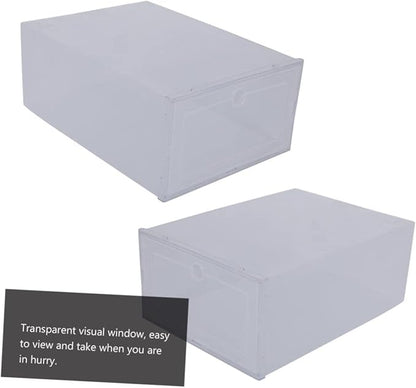 6pcs Transparent Shoe Storage Box Clamshell Design Capacity Plastic Organizer for Home and Closet Easy Access Sneaker Case