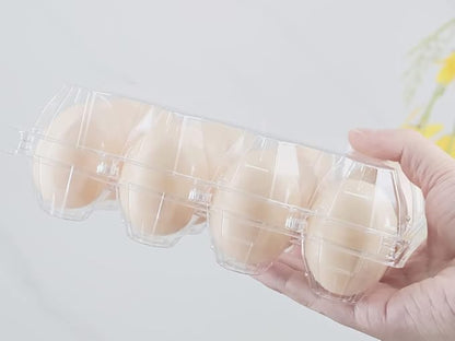 Egg Cartons 60 Packs, Clear Plastic Blank Egg Cartons with Free Labels, Holds up to 12 Eggs Securely, Perfect for Family Pasture Farm Markets Display - Medium
