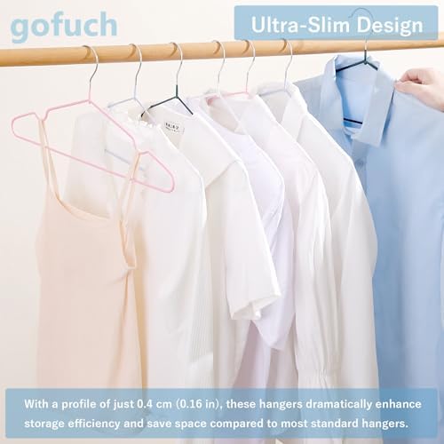 Ultra-Thin Metal Hangers, 100 Pack Non-Slip PVC Coated Space Saving Clothes Hangers for Closet, 16 inch Wide for Suits, Dresses, Jackets（Pink） - Image 6