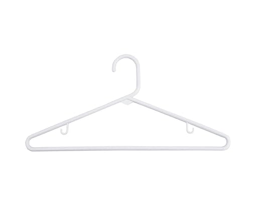 NAHANCO Plastic Tubular Hangers - 16 1/4" White (Pack of 144)
