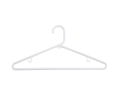 NAHANCO Plastic Tubular Hangers - 16 1/4" White (Pack of 144)